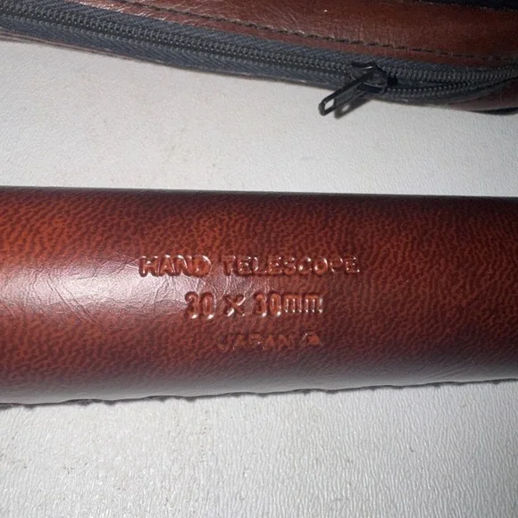 30x30mm 14 Leather Brass Hand Telescope made in Japan